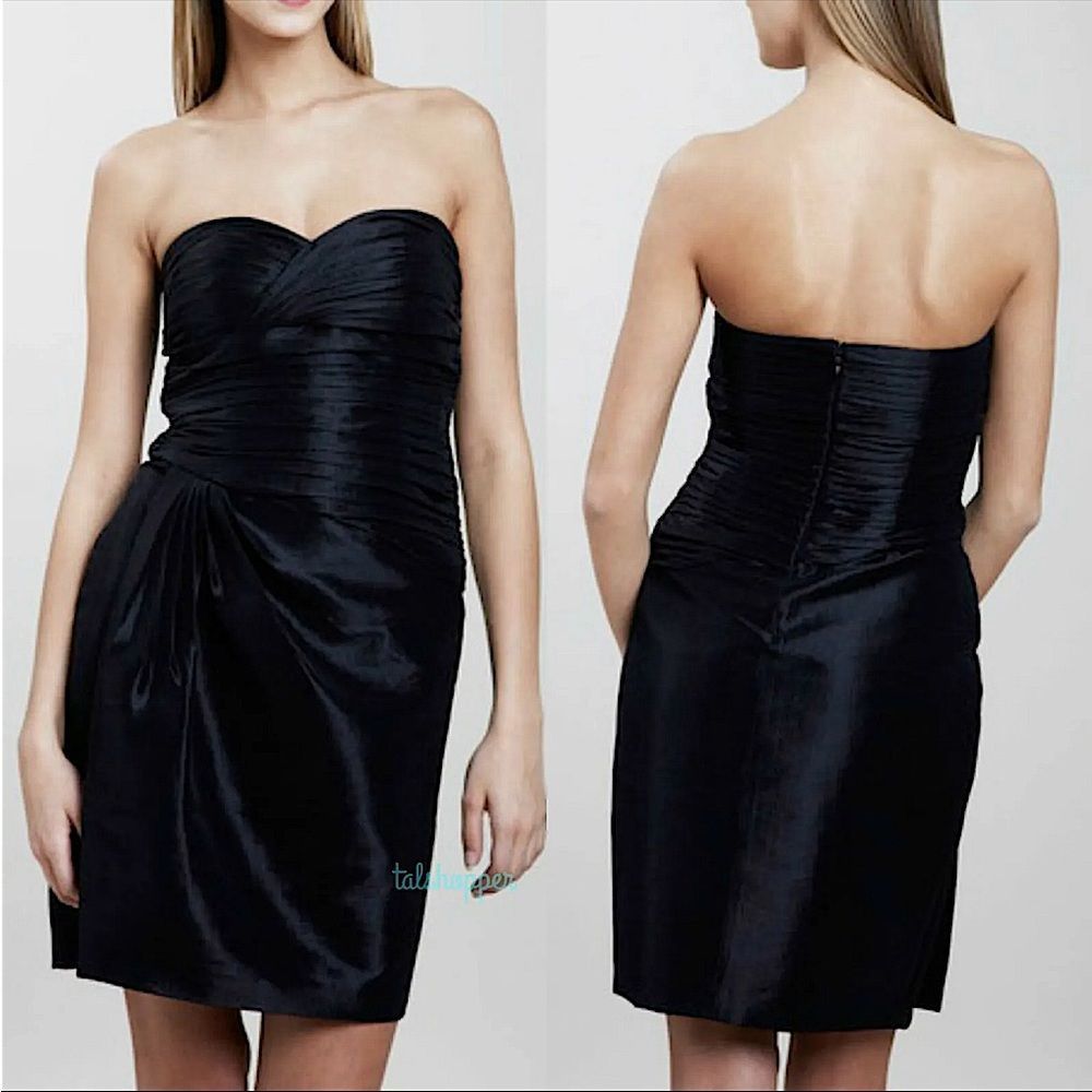 Calvin Klein Strapless Pleated Ruched Mini Cocktail Dress